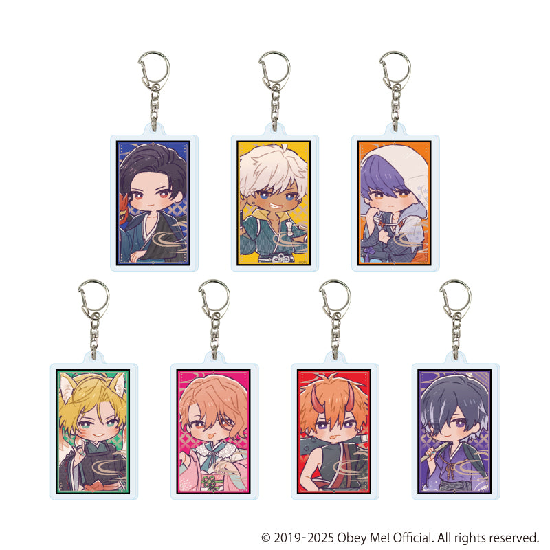 (1BOX=7)(Goods - Keychain) Obey Me! Nightbringer Acrylic Keychain 15 Hyakki Yagyo ver. (Retro Art)