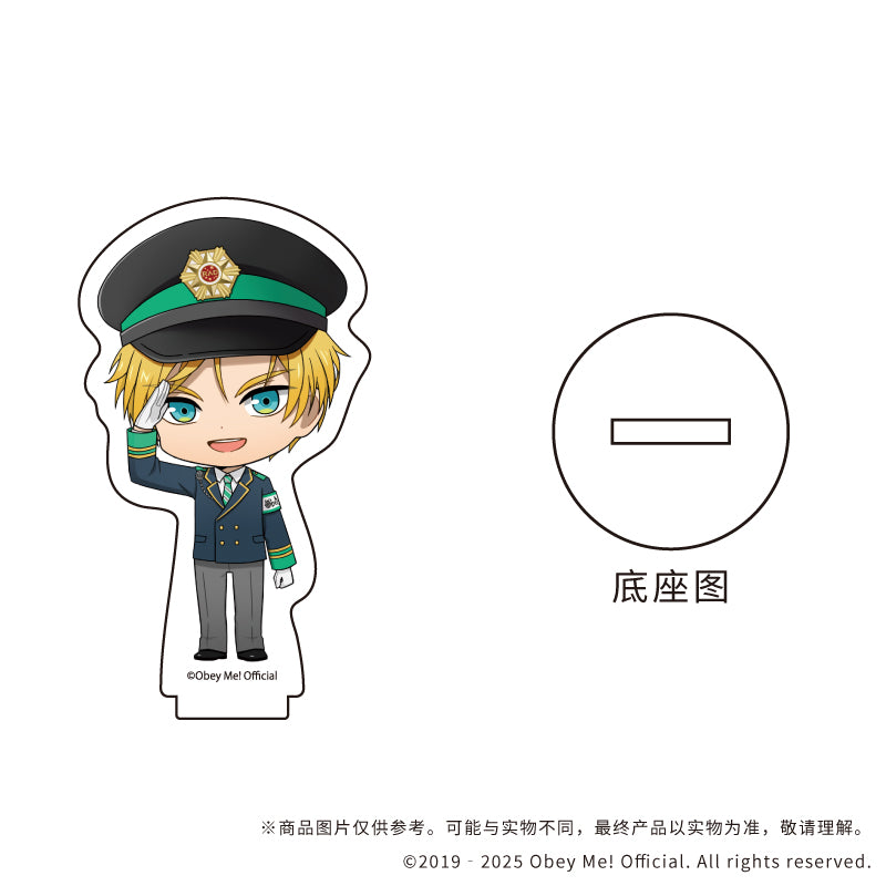 (1BOX=7)(Goods - Stand Pop) Acrylic Mini Stand Obey Me! 03 / Train Station Staff ver. (7 Types Total) (Chibi Art)