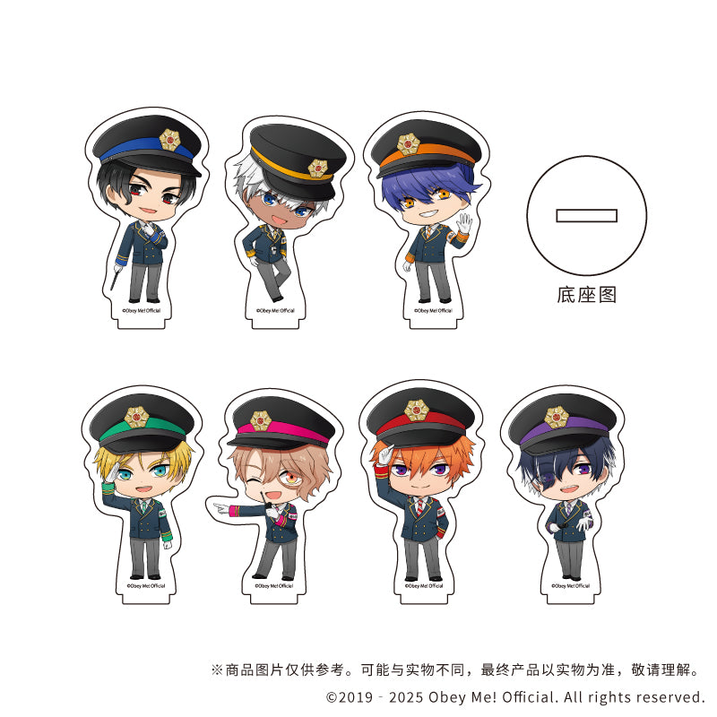 (1BOX=7)(Goods - Stand Pop) Acrylic Mini Stand Obey Me! 03 / Train Station Staff ver. (7 Types Total) (Chibi Art)
