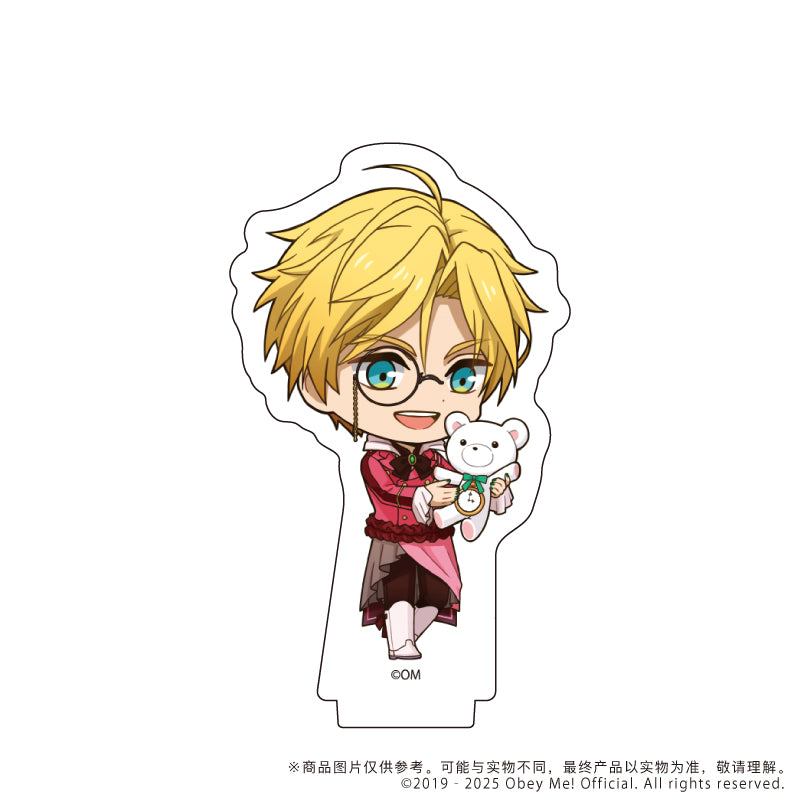 (1BOX=7)(Goods - Stand Pop) Obey Me! Acrylic Acrylic Petit Stand 08 - Valentine Ver. (Chibi Art)