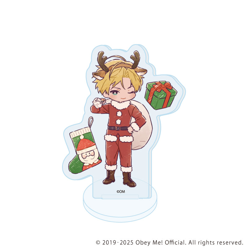 (1BOX=7)(Goods - Acrylic Stand) Obey Me! Nightbringer Acrylic Petit Stand 20 Christmas ver. (Retro Art)