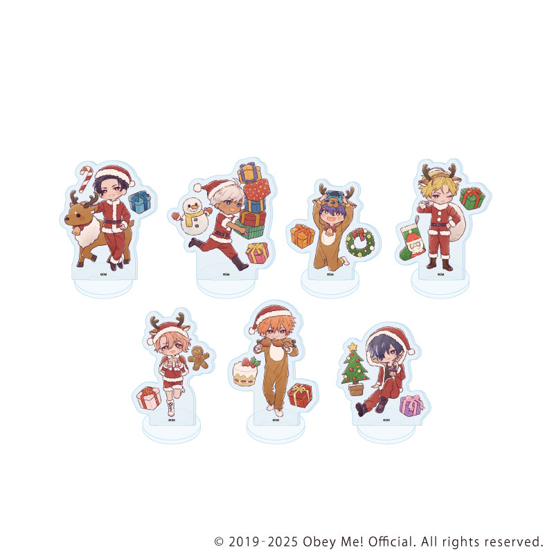 (1BOX=7)(Goods - Acrylic Stand) Obey Me! Nightbringer Acrylic Petit Stand 20 Christmas ver. (Retro Art)