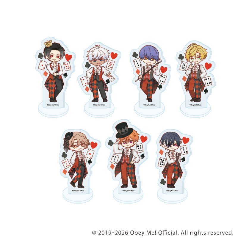 (1BOX=7)(Goods - Acrylic Stand) Obey Me! Nightbringer Acrylic Petit Stand 23 Playing Cards Ver. (Retro Art)