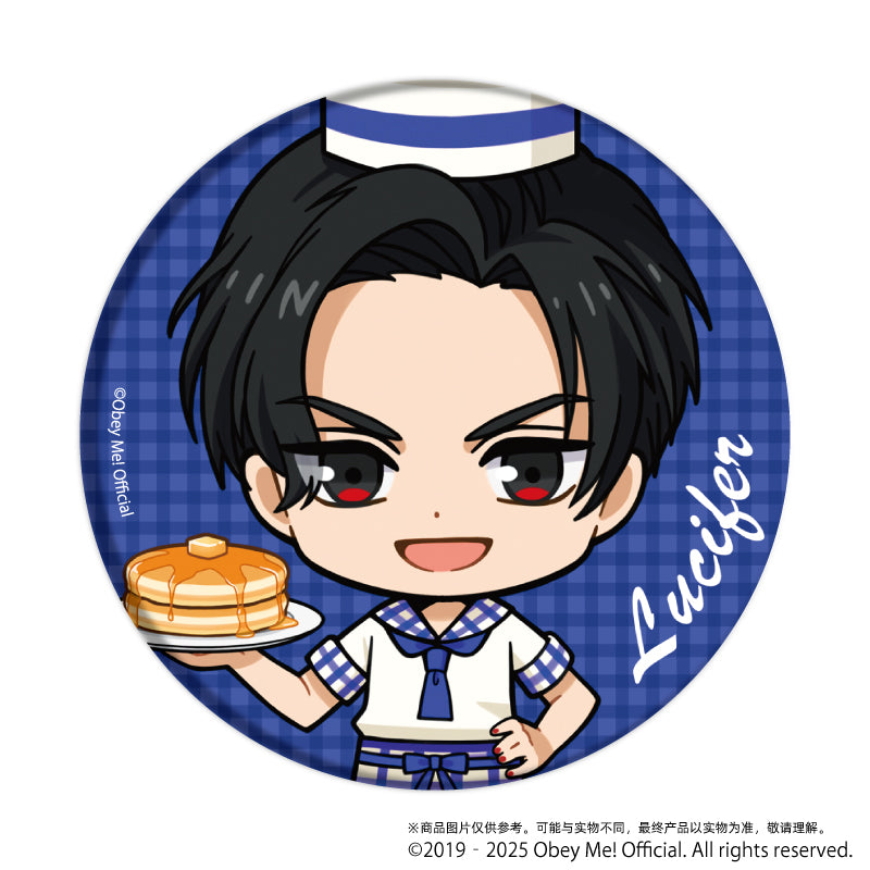(1BOX=7)(Goods - Badge) Button Badge Obey Me! 08 / Cafe ver. Complete BOX (7 Types Total)(Chibi Art)