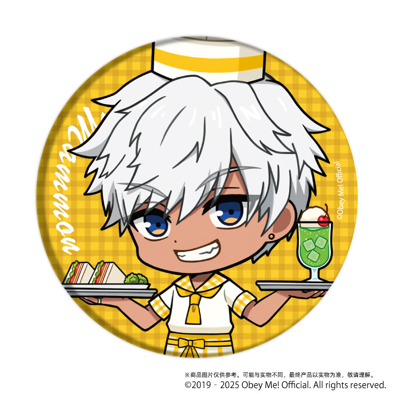 (1BOX=7)(Goods - Badge) Button Badge Obey Me! 08 / Cafe ver. Complete BOX (7 Types Total)(Chibi Art)