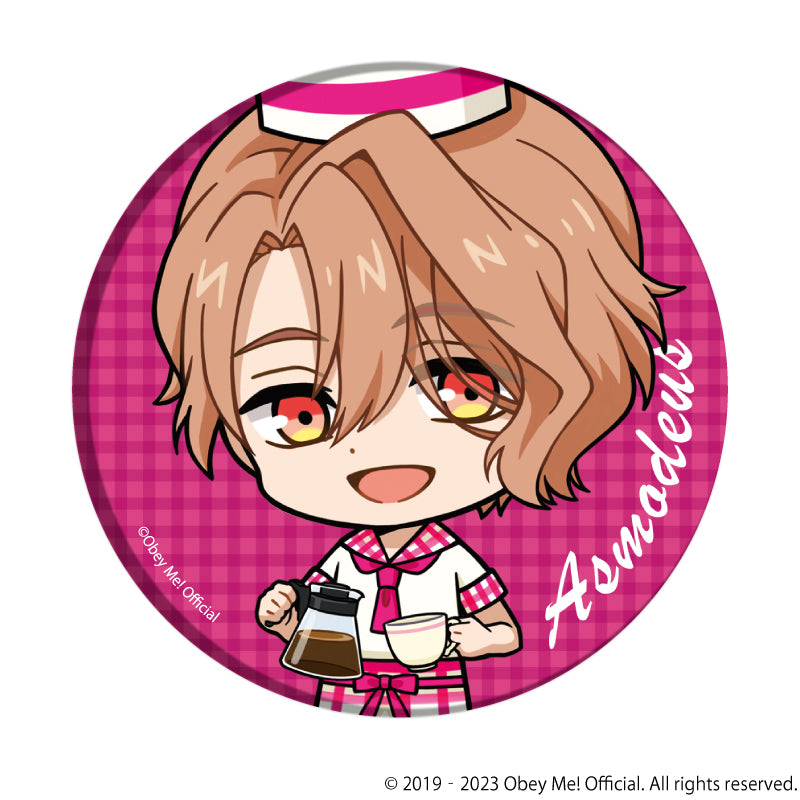 (1BOX=7)(Goods - Badge) Button Badge Obey Me! 08 / Cafe ver. Complete BOX (7 Types Total)(Chibi Art)