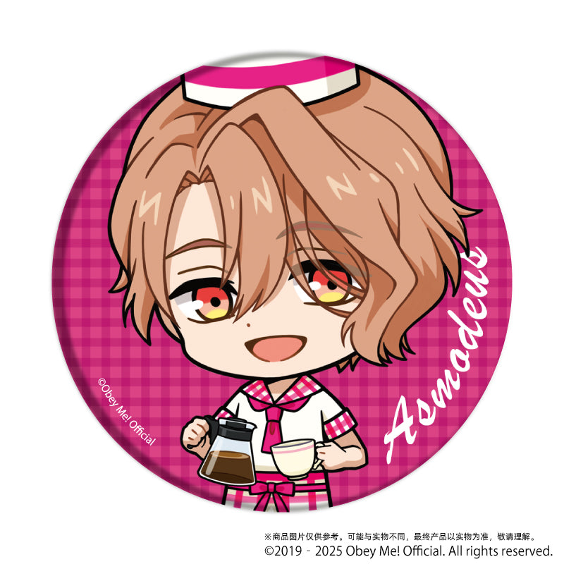 (1BOX=7)(Goods - Badge) Button Badge Obey Me! 08 / Cafe ver. Complete BOX (7 Types Total)(Chibi Art)