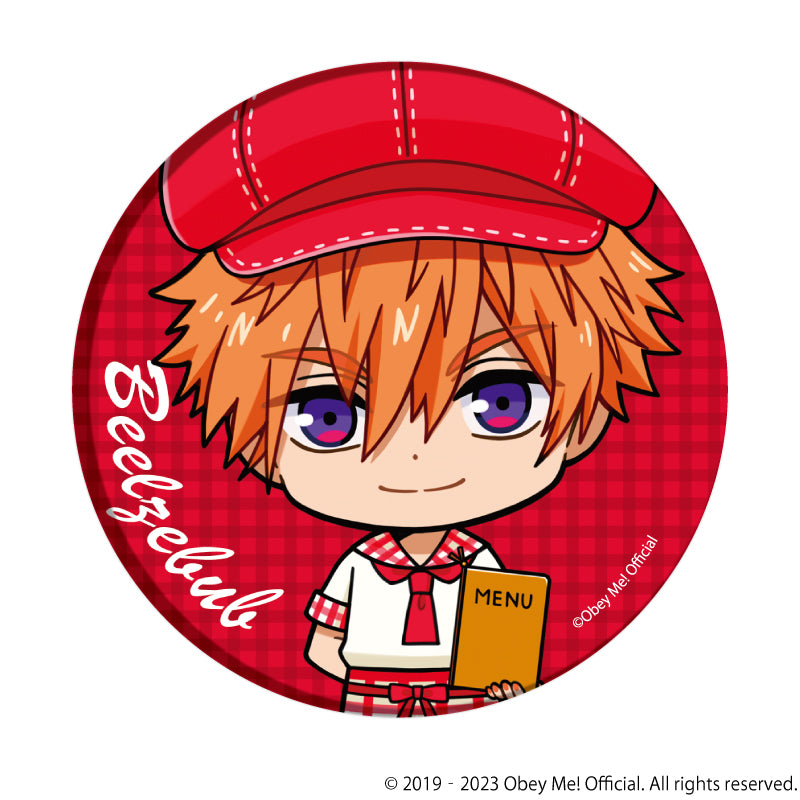 (1BOX=7)(Goods - Badge) Button Badge Obey Me! 08 / Cafe ver. Complete BOX (7 Types Total)(Chibi Art)