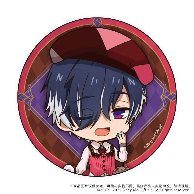 (1BOX=7)(Goods - Badge) Button Badge Obey Me! 10 - Valentine Ver. (Chibi Art)
