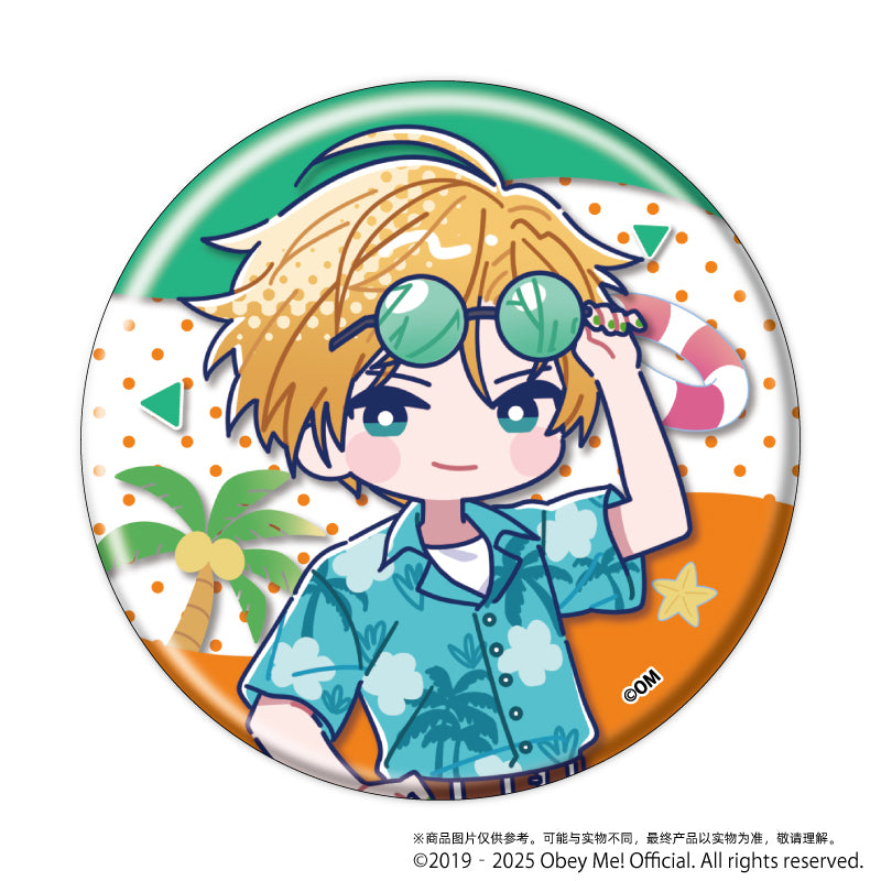 (1BOX=7)(Goods - Badge) Obey Me! Nightbringer Button Badge 15 - Aloha Ver. (Candy Art)