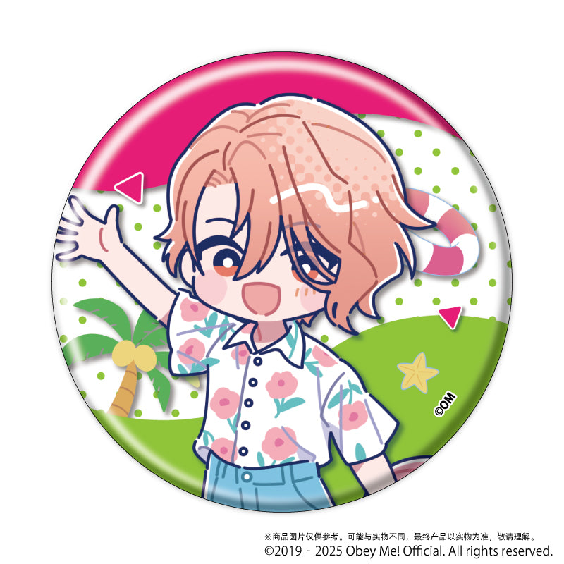 (1BOX=7)(Goods - Badge) Obey Me! Nightbringer Button Badge 15 - Aloha Ver. (Candy Art)