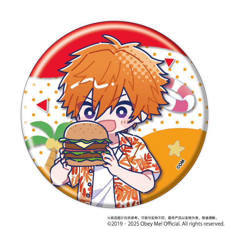 (1BOX=7)(Goods - Badge) Obey Me! Nightbringer Button Badge 15 - Aloha Ver. (Candy Art)