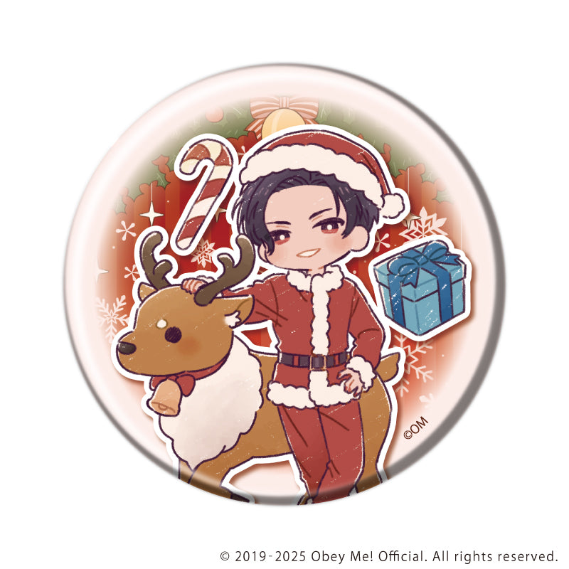 (1BOX=7)(Goods - Badge) Obey Me! Nightbringer Button Badge 29 Christmas ver. (Retro Art)