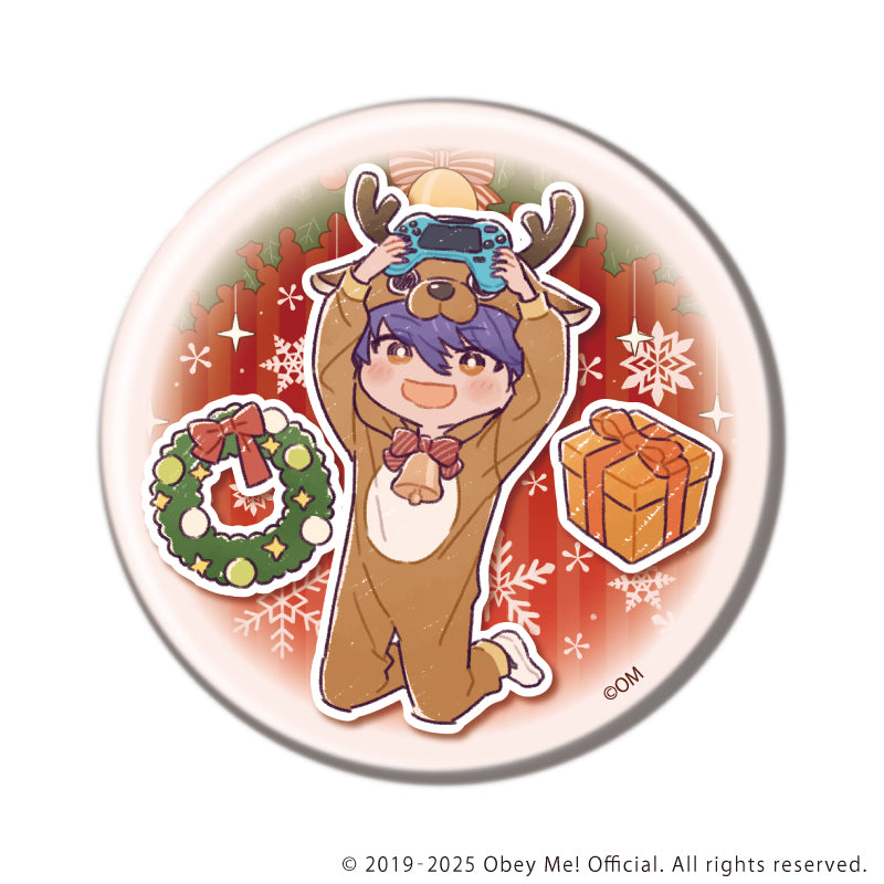(1BOX=7)(Goods - Badge) Obey Me! Nightbringer Button Badge 29 Christmas ver. (Retro Art)