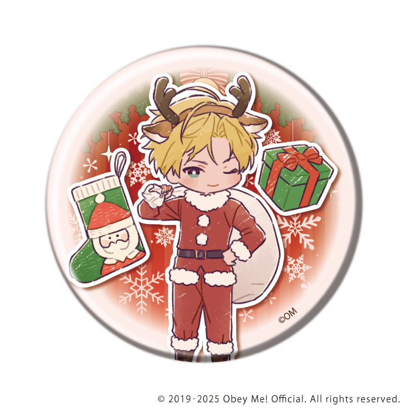 (1BOX=7)(Goods - Badge) Obey Me! Nightbringer Button Badge 29 Christmas ver. (Retro Art)