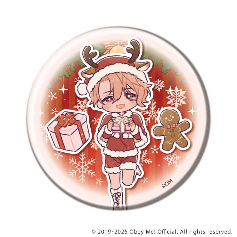 (1BOX=7)(Goods - Badge) Obey Me! Nightbringer Button Badge 29 Christmas ver. (Retro Art)