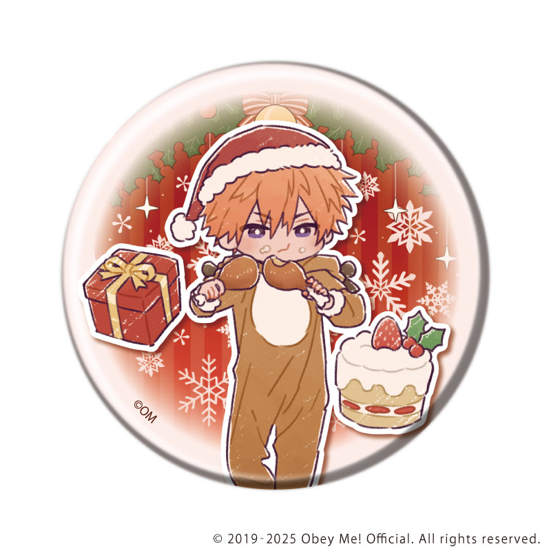 (1BOX=7)(Goods - Badge) Obey Me! Nightbringer Button Badge 29 Christmas ver. (Retro Art)
