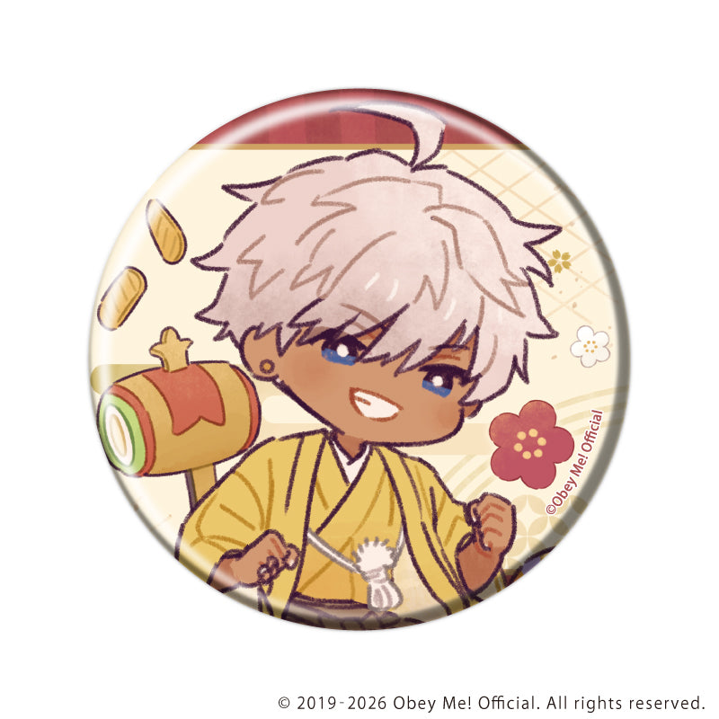 (1BOX=7)(Goods - Badge) Obey Me! Nightbringer Button Badge 31 New Year ver. (Retro Art)