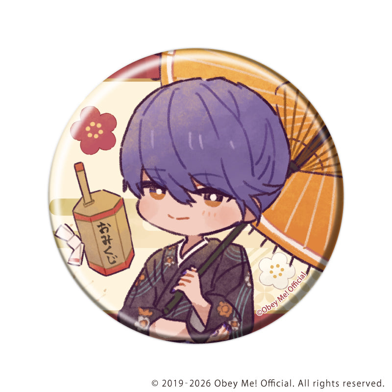 (1BOX=7)(Goods - Badge) Obey Me! Nightbringer Button Badge 31 New Year ver. (Retro Art)