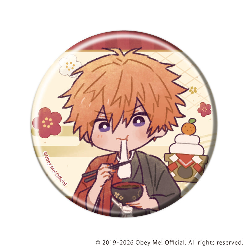 (1BOX=7)(Goods - Badge) Obey Me! Nightbringer Button Badge 31 New Year ver. (Retro Art)