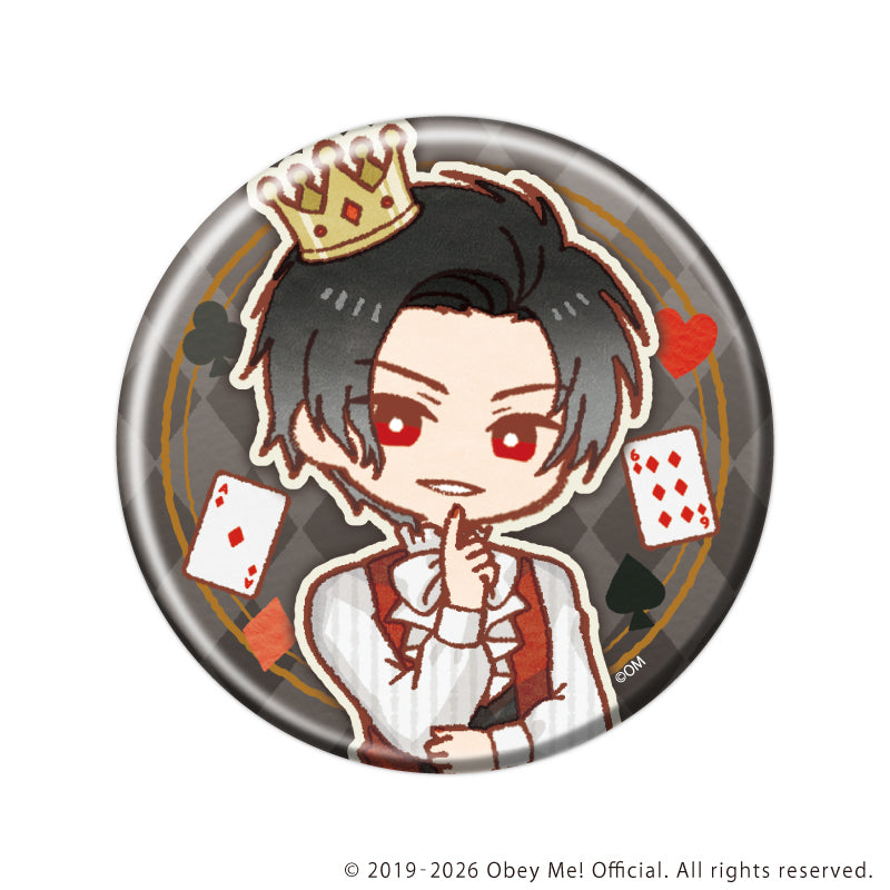 (1BOX=7)(Goods - Badge) Obey Me! Nightbringer Button Badge 49 Playing Cards Ver. (Retro Art)