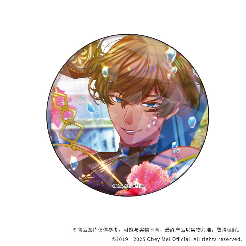 (1BOX=5)(Goods - Badge) Holographic Button Badge (65mm) Obey Me! 06 (Official Art)