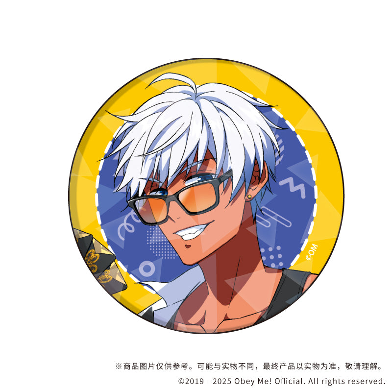 (1BOX=7)(Goods - Badge) Holographic Button Badge (65mm) Obey Me! 07 / Summer Outfit ver. Complete BOX (7 Types Total)(Exclusive Art)