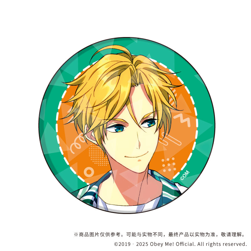 (1BOX=7)(Goods - Badge) Holographic Button Badge (65mm) Obey Me! 07 / Summer Outfit ver. Complete BOX (7 Types Total)(Exclusive Art)