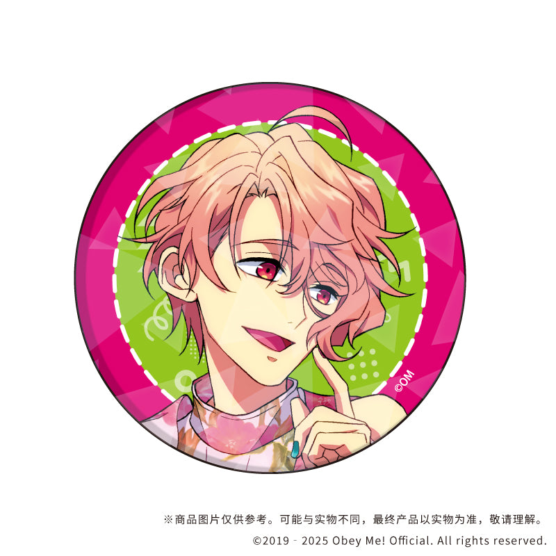 (1BOX=7)(Goods - Badge) Holographic Button Badge (65mm) Obey Me! 07 / Summer Outfit ver. Complete BOX (7 Types Total)(Exclusive Art)