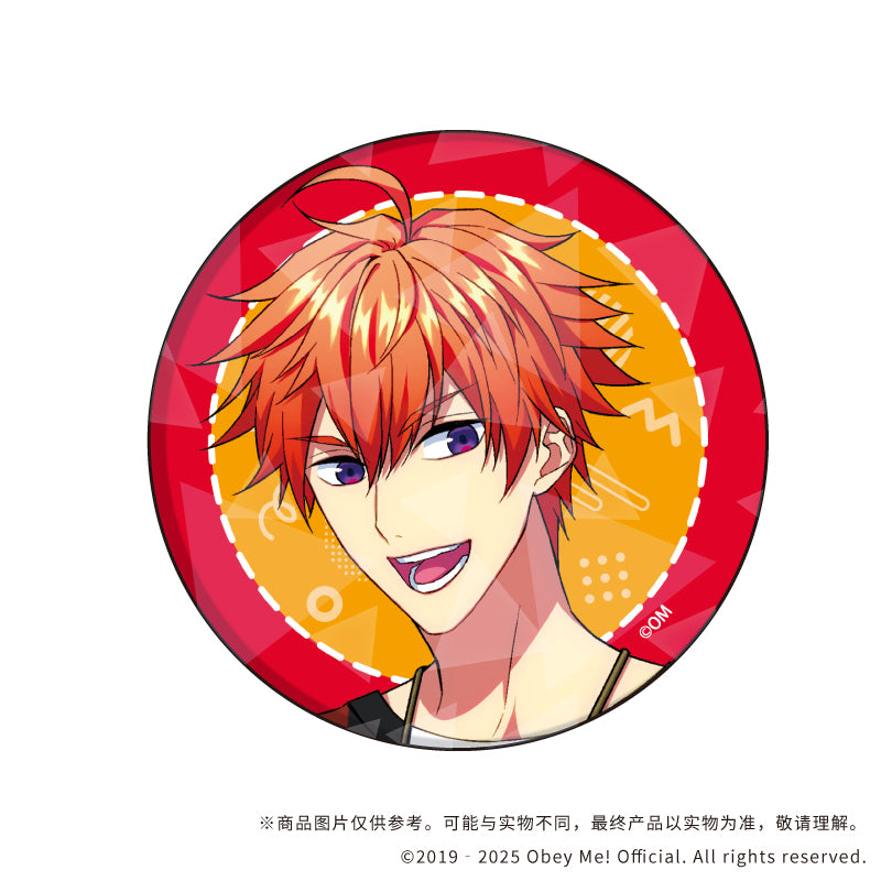 (1BOX=7)(Goods - Badge) Holographic Button Badge (65mm) Obey Me! 07 / Summer Outfit ver. Complete BOX (7 Types Total)(Exclusive Art)