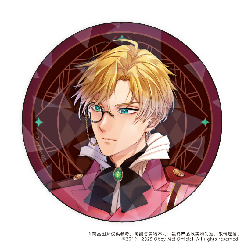 (1BOX=7)(Goods - Badge) Obey Me! Holographic Button Badge (65mm) 11 - Valentine Ver. (feat. Exclusive Art)