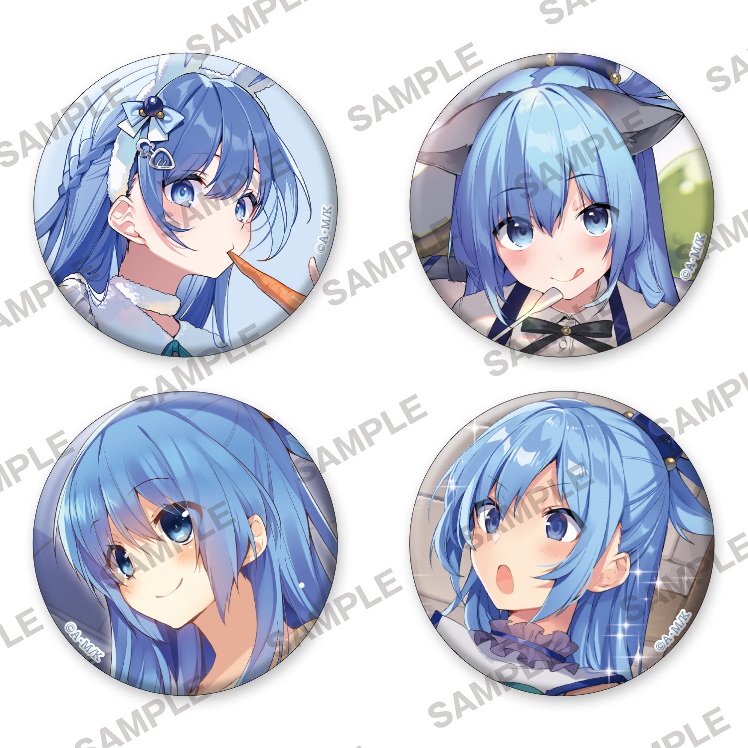 (Goods - Badge) KonoSuba: God’s Blessing on This Wonderful World! Birthday Celebration 2025: Newly Drawn Set of Four Tin Badges (Aqua)