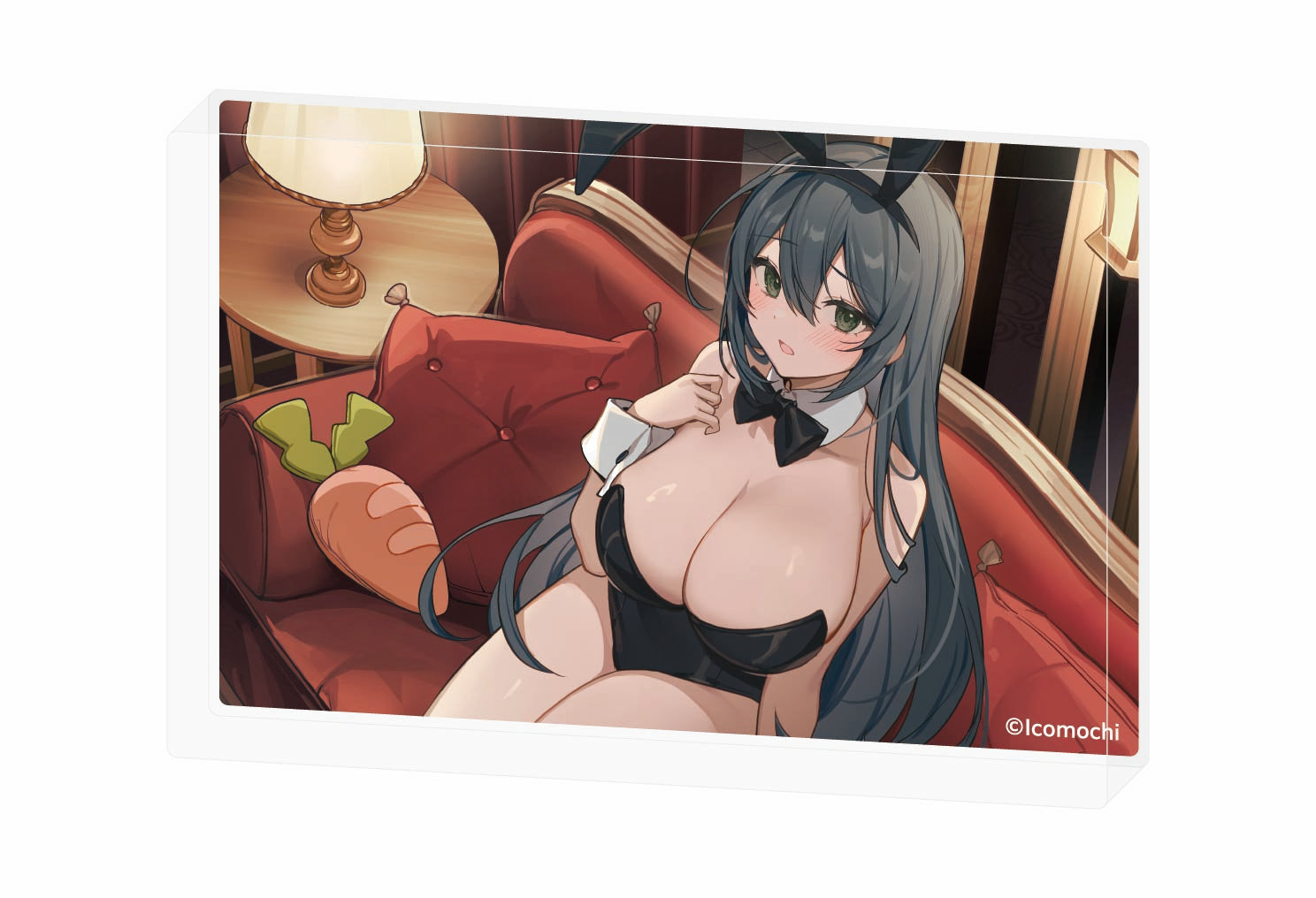 (Goods - Ornament) Hot Sweet ASMR With Kuudere Bunny Girls: You May Be A Customer, But You're Special - Black Bunny Aoi-chan Acrylic Block [Icomochi Pop Up Merch at animate]