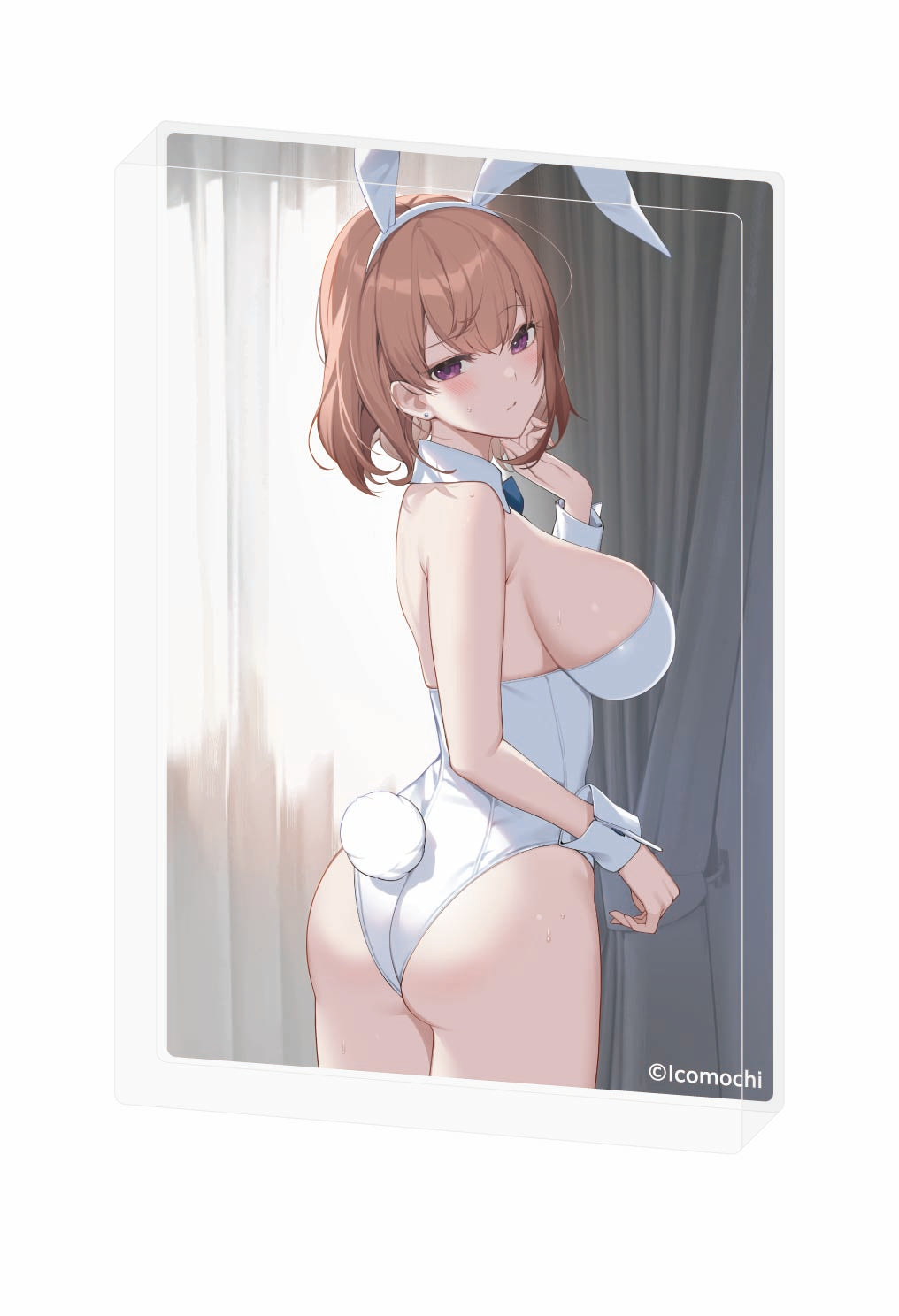 (Goods - Ornament) Hot Sweet ASMR With Kuudere Bunny Girls: You May Be A Customer, But You're Special - White Bunny Natsume-sempai Acrylic Block [Icomochi Pop Up Merch at animate]