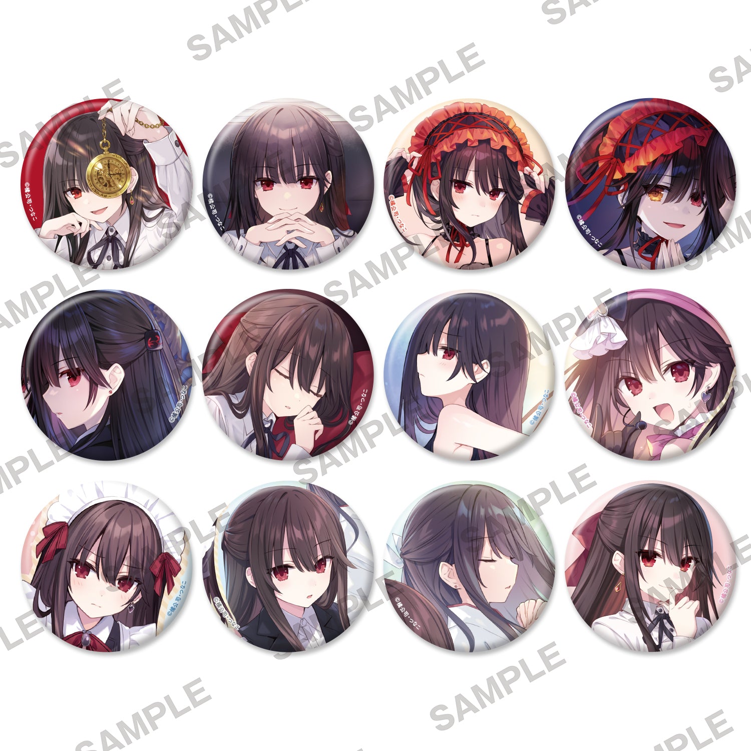 [※Blind](1BOX=3)(Goods - Badge) Magic Detective Kurumi Tokisaki Tradable Holographic Tin Badge Pack