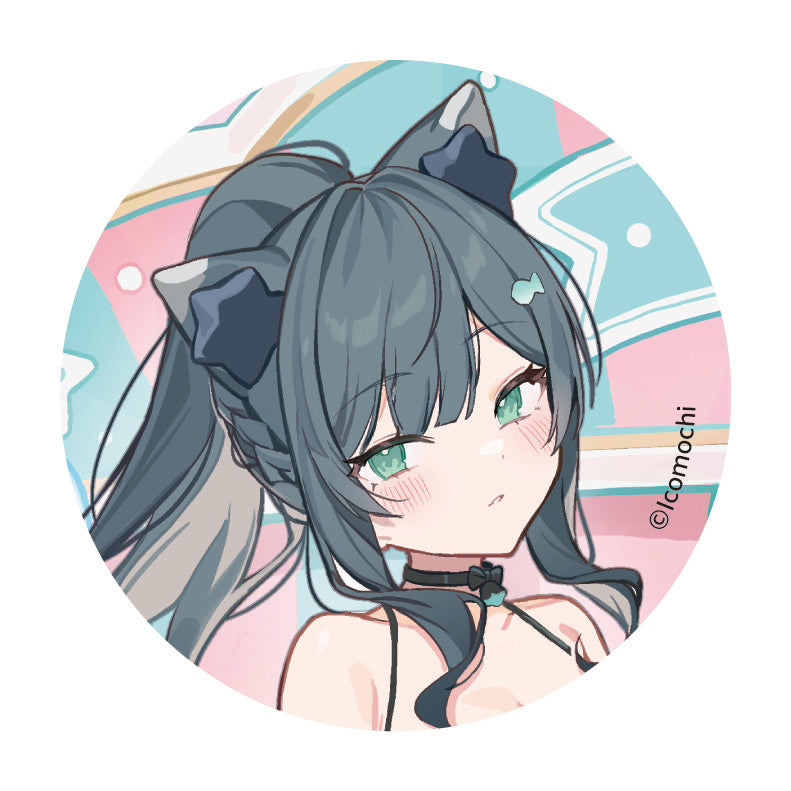 (1BOX=6)(Goods - Badge) Super Clingy Cat-Eared Twin Trouble♡ASMR - MishiKuro Trading Button Badge [Icomochi Pop Up Merch at animate]