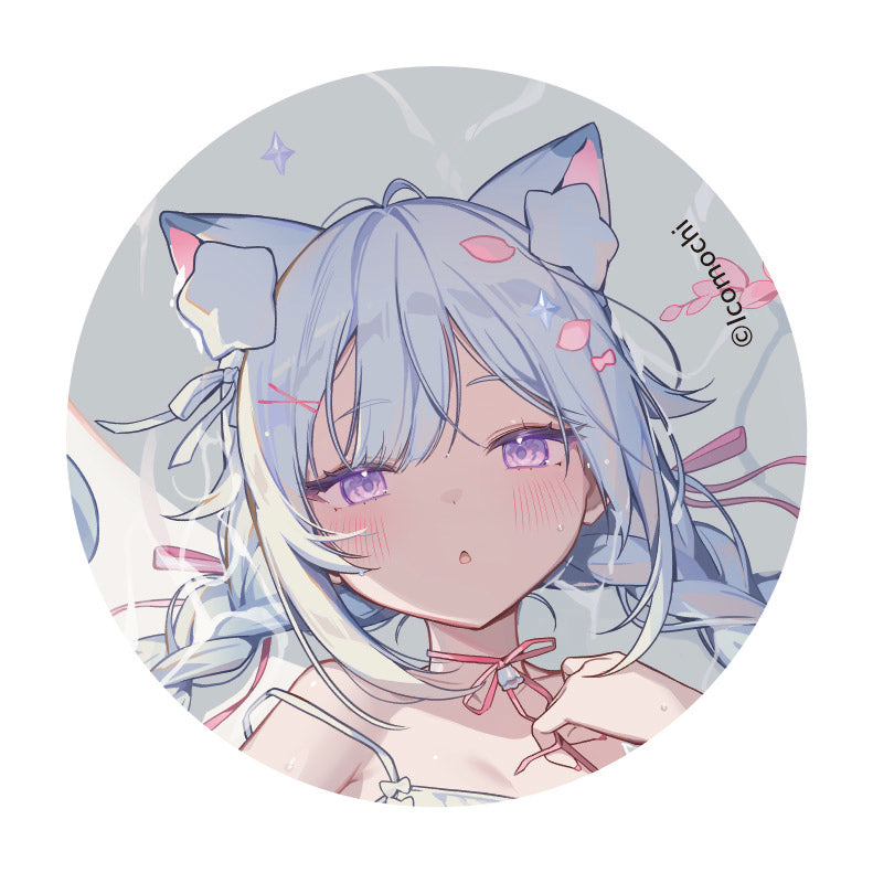 (1BOX=6)(Goods - Badge) Super Clingy Cat-Eared Twin Trouble♡ASMR - MishiKuro Trading Button Badge [Icomochi Pop Up Merch at animate]