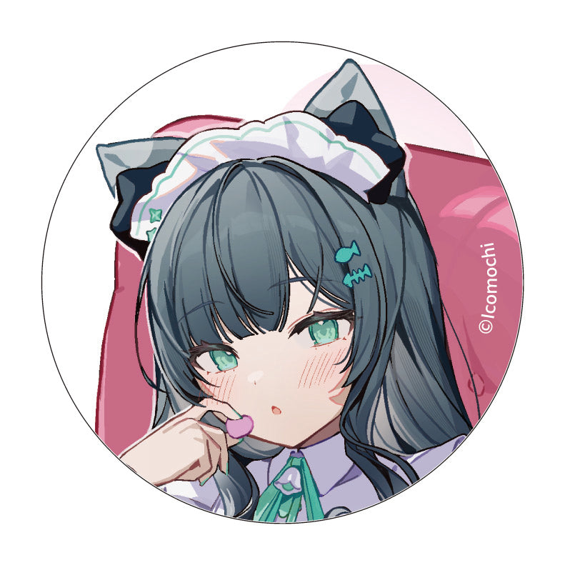 (1BOX=6)(Goods - Badge) Super Clingy Cat-Eared Twin Trouble♡ASMR - MishiKuro Trading Button Badge [Icomochi Pop Up Merch at animate]