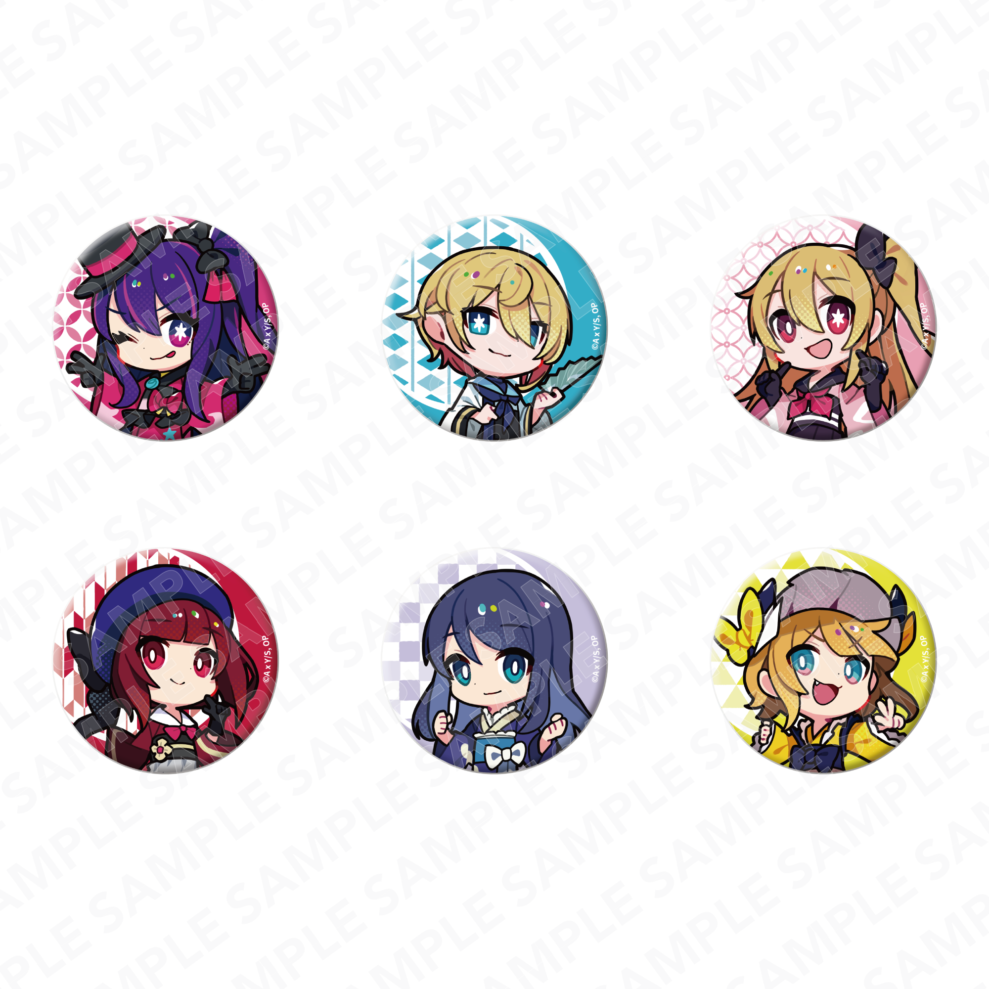 (1BOX=6)(Goods - Badge) 【OSHI NO KO】Tradable Tin Badges Kimono Ver.