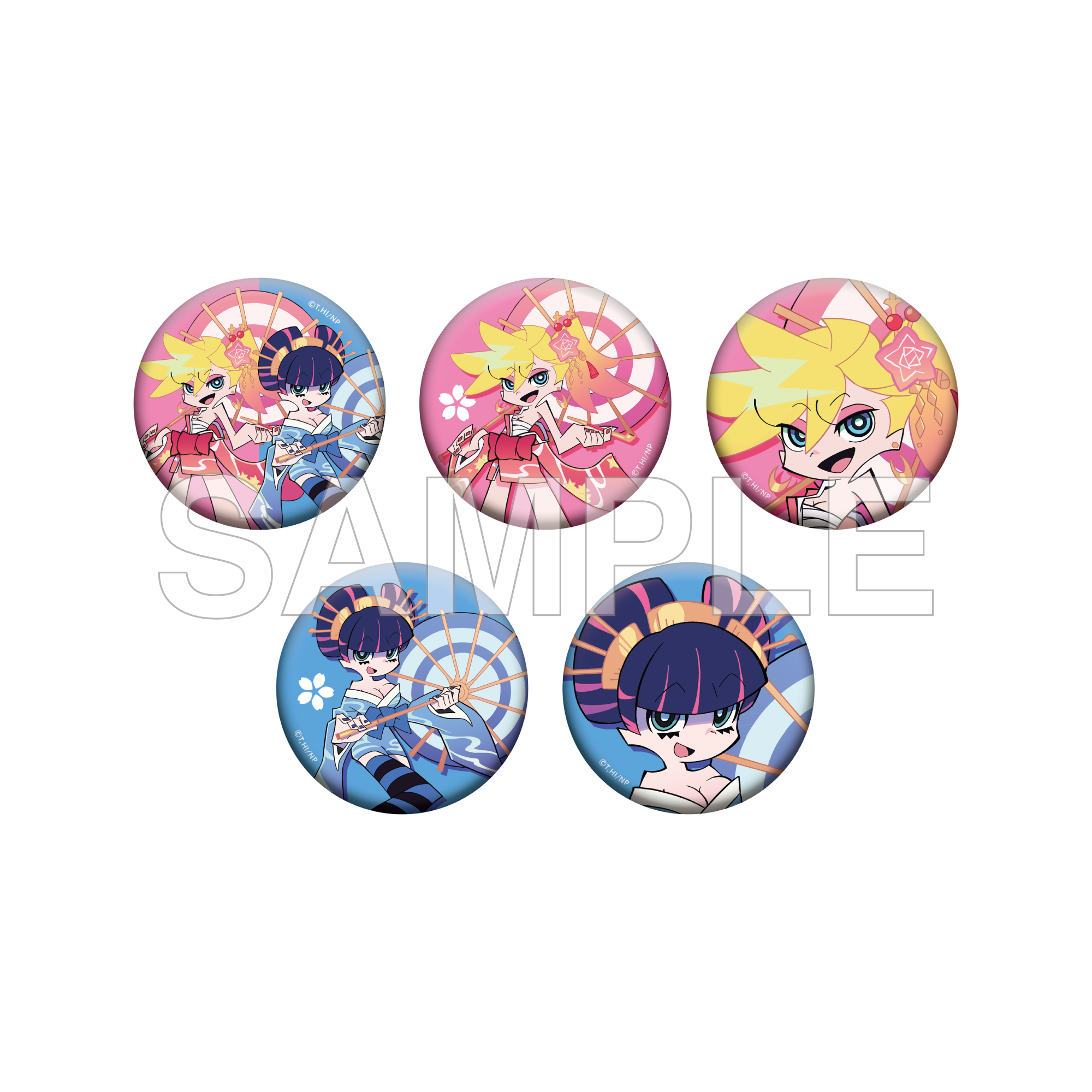 (1BOX=5)(Goods - Badge) New PANTY ＆ STOCKING with GARTERBELT Tradable Glimmering Tin Badge Japanese Outfit Ver. PACK