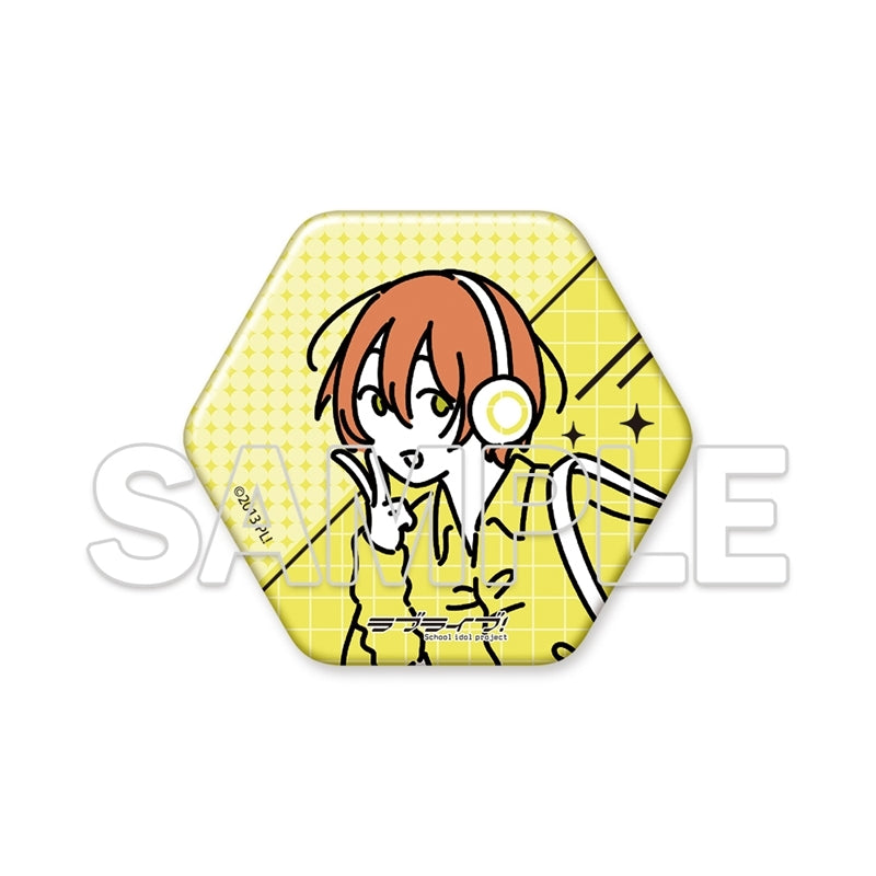 (Goods - Badge) Love Live! Wear the Seasons on Your Walks. Hexagonal Tin Badge - Rin Hoshizora