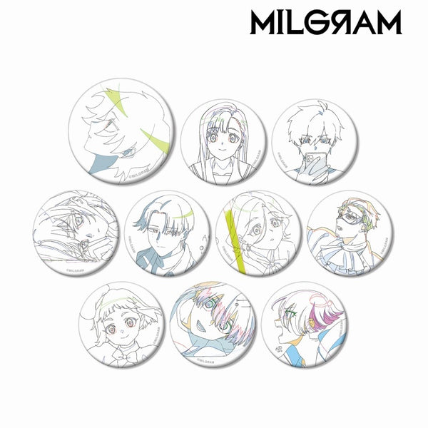 (1BOX=10)(Goods - Badge) MILGRAM Trading Key Animation Art Button Badge Ver. A