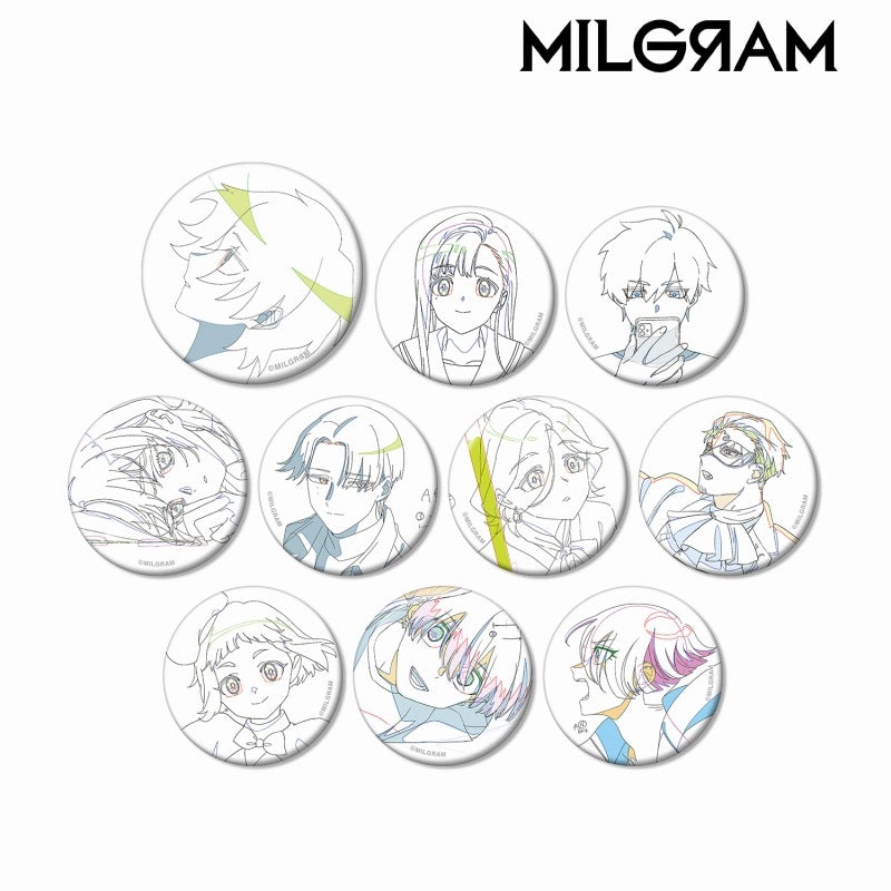 (1BOX=10)(Goods - Badge) MILGRAM Trading Key Animation Art Button Badge Ver. A