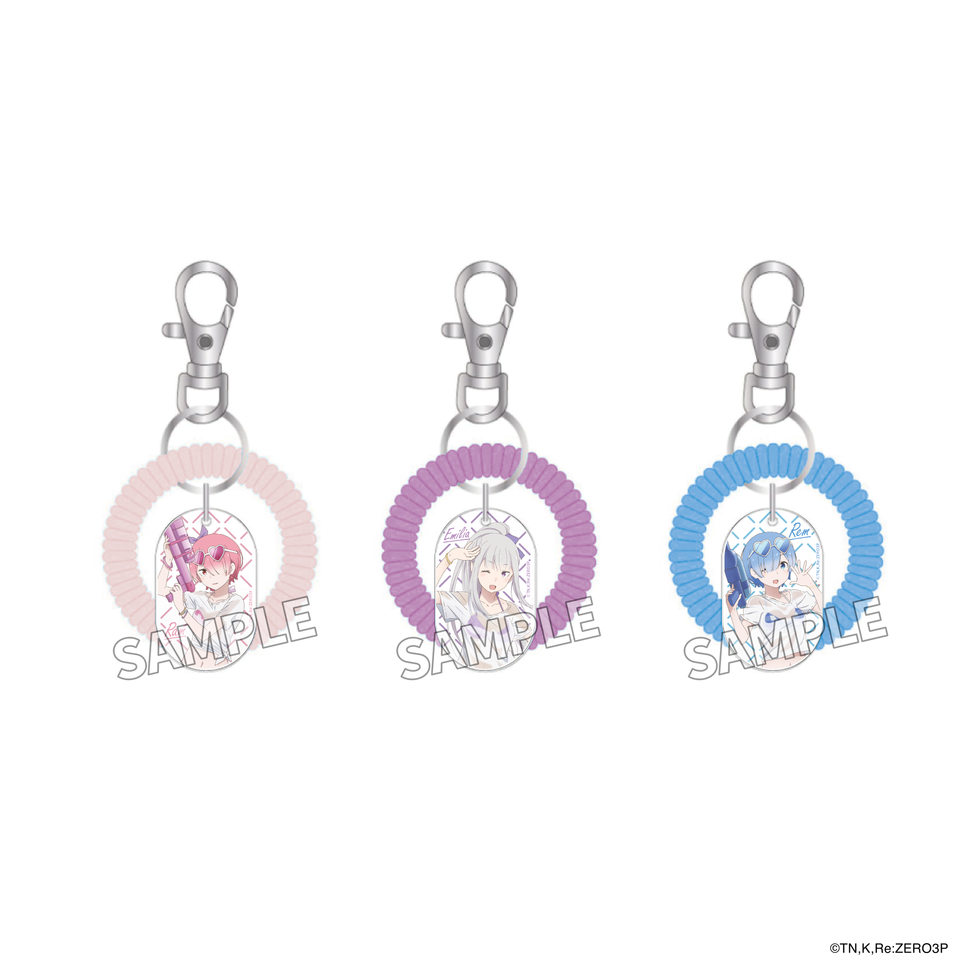 (Goods - Keychain) Re:ZERO - Starting Life in Another World Locker Key-style Acrylic Keychain Set - Water-side Fun Ver.