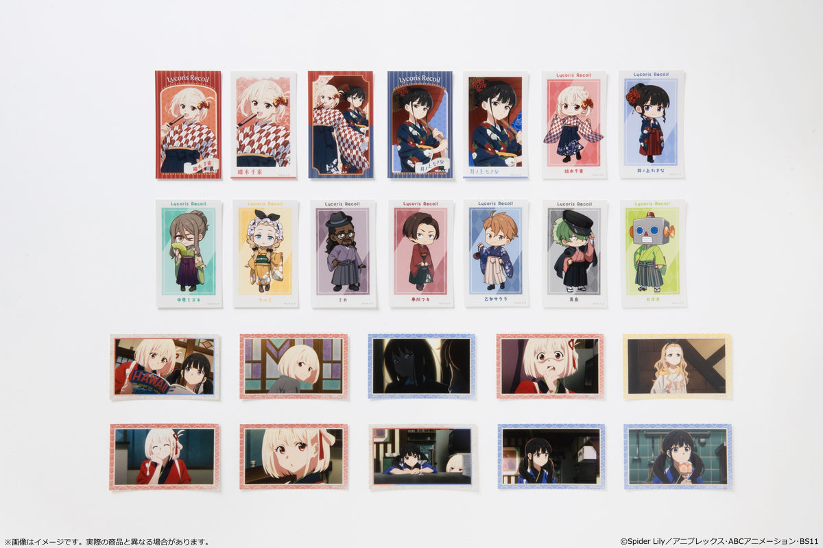 (1BOX=12)(Goods - Bromide) Lycoris Recoil TV Anime Series Mini Photo-style Illustrations Collection Japanese-Modern Style Ver. Pack
