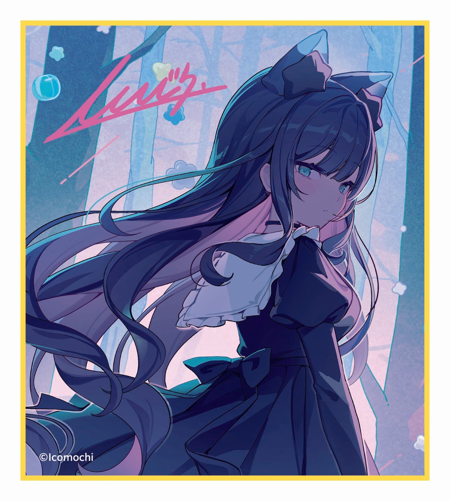 (1BOX=5)(Goods -Art Board) Super Clingy Cat-Eared Twin Trouble♡ASMR - MishiKuro Trading Mini Art Board w/ Printed Autograph [Icomochi Pop Up Merch at animate]