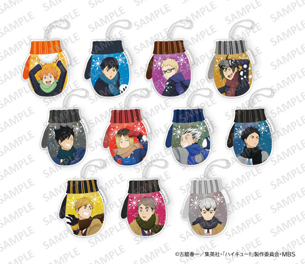 (1BOX=11)(Goods - Key Chain) Haikyu! Glittery Acrylic Keychain Collection Playing in the Snow Ver. Pack