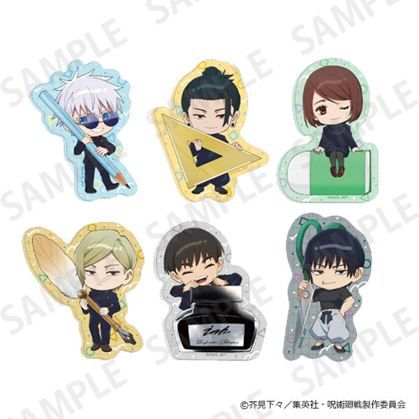 (1BOX=6)(Goods - Badge) Jujutsu Kaisen Hidden Inventory/Premature Death Clear Clip Badge Collection - Stationery ver. Pack