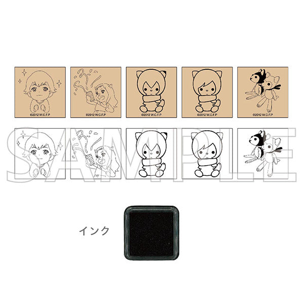 (Goods - Stationery) Wolf Children Stamp Set Animate International