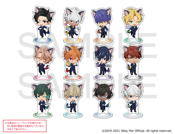 [※Blind](Goods - Stand Pop) Obey Me! x mixx garden Black Cat Butler Cafe Trading Chibi Acrylic Stand Animate International